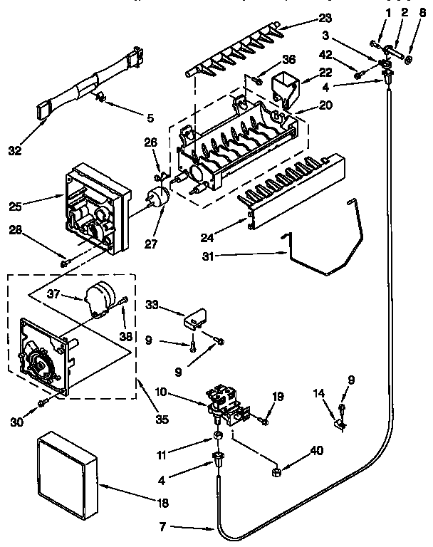 Whirlpool ED27DQXDN04 icemaker diagram