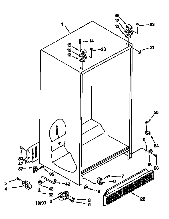 Whirlpool ED22PQXDN05 cabinet diagram