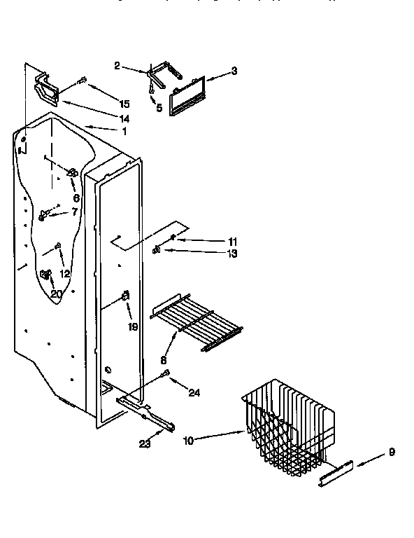 Whirlpool ED22PQXDN05 freezer liner diagram