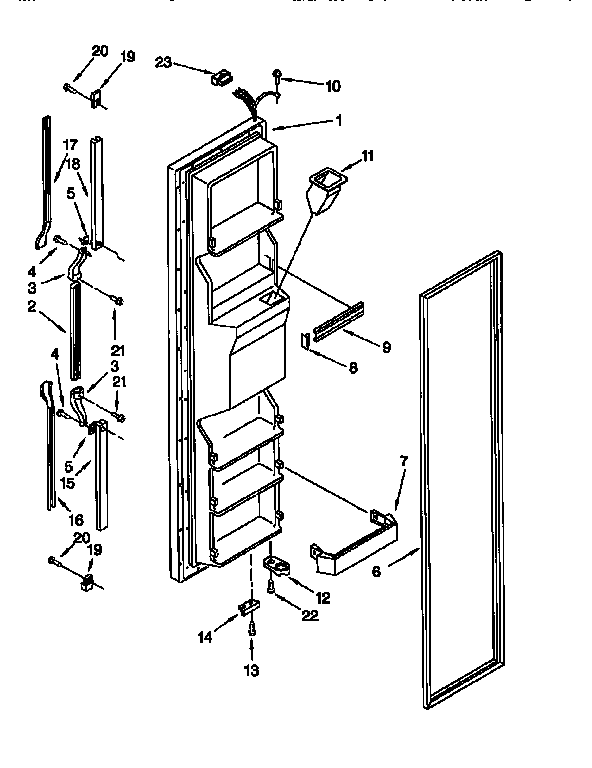 Whirlpool ED22PQXDN05 freezer door diagram