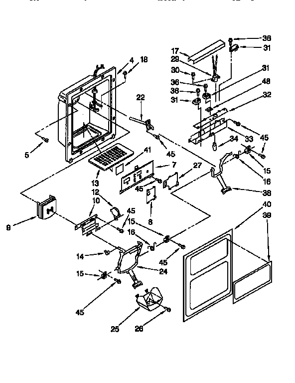 Whirlpool ED22PQXDN05 dispenser front diagram