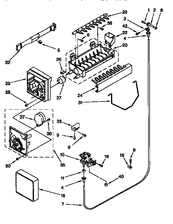 Whirlpool ED22PQXDN05 icemaker diagram