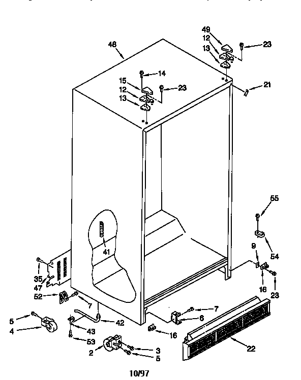 Whirlpool ED25PQXDW04 cabinet diagram