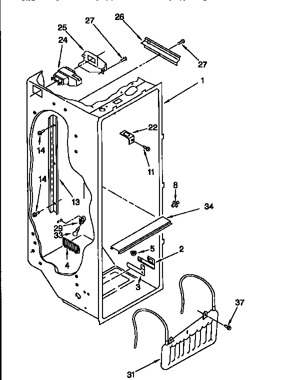 Whirlpool ED25PQXDW04 refrigerator liner diagram