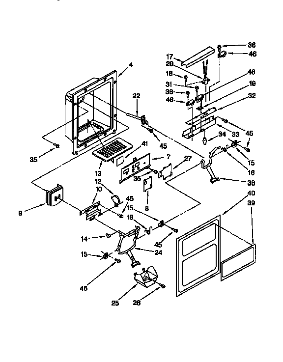 Whirlpool ED25PQXDW04 dispenser front diagram