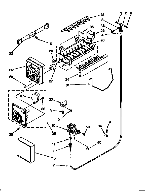 Whirlpool ED25PQXDW04 icemaker diagram