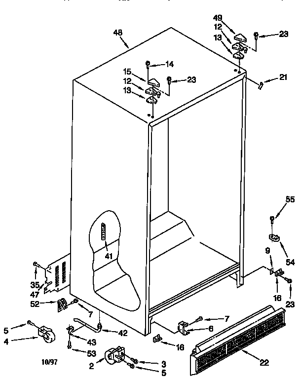 Whirlpool ED25DQXDW06 cabinet diagram