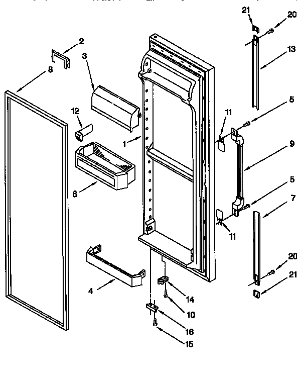 Whirlpool ED25DQXDW06 refrigerator door diagram