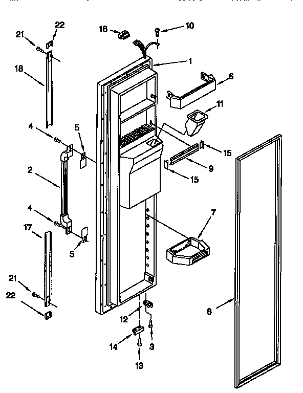 Whirlpool ED25DQXDW06 freezer door diagram