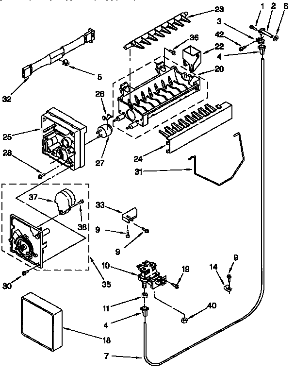 Whirlpool ED25DQXDW06 icemaker diagram