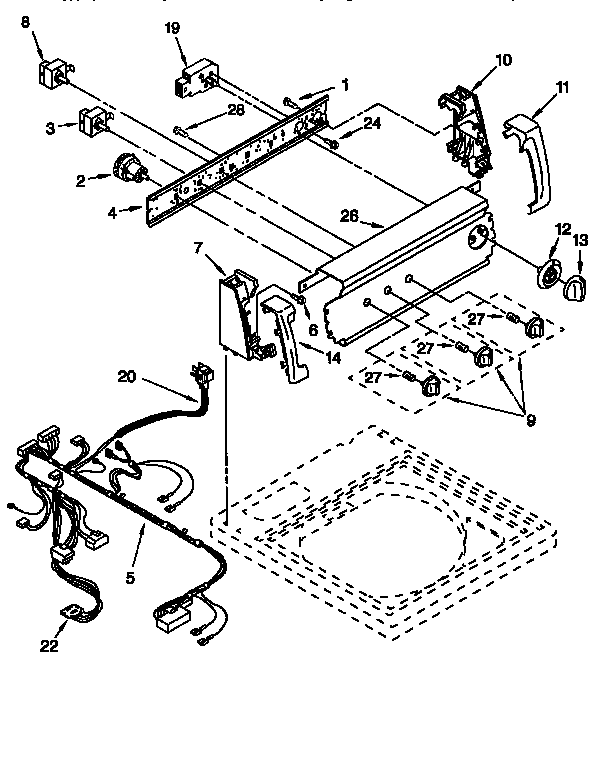 Kenmore 11026814691 control panel diagram