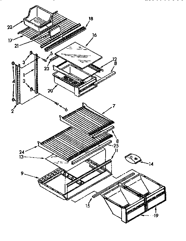 Kenmore 1069700580 shelf diagram