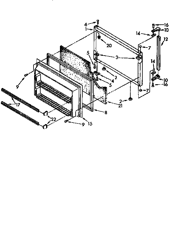 Kenmore 1069700580 freezer door diagram