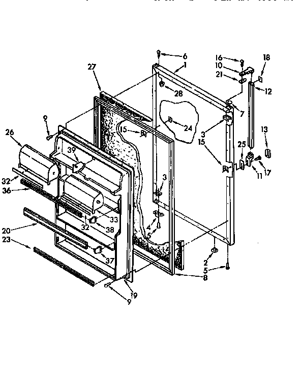 Kenmore 1069700580 refrigerator door diagram