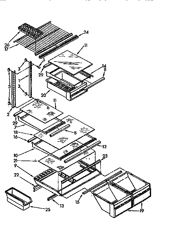 Kenmore 1069612681 shelf diagram