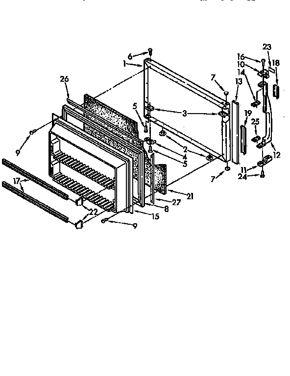 Kenmore 1069612681 freezer door diagram