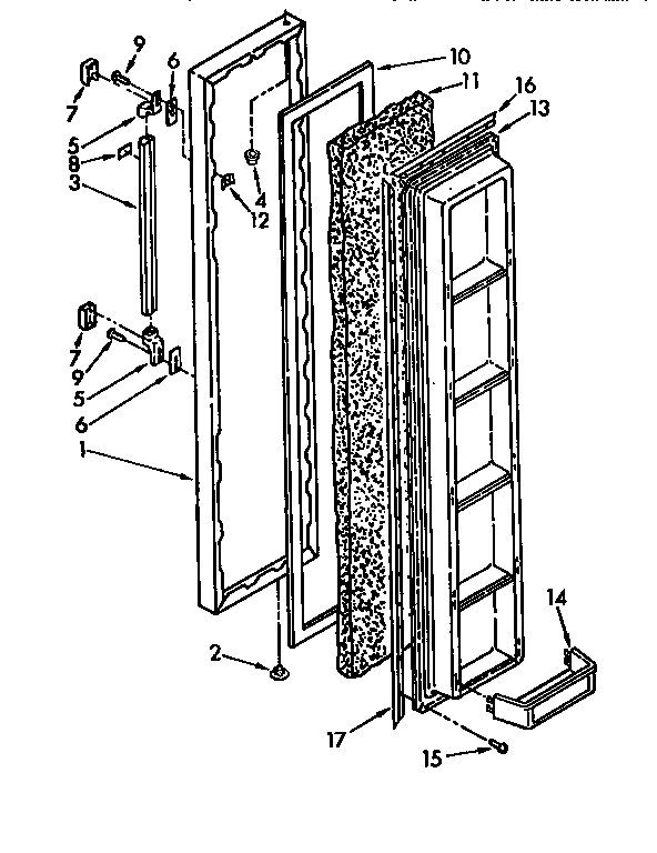Kenmore 1068490216 freezer door diagram
