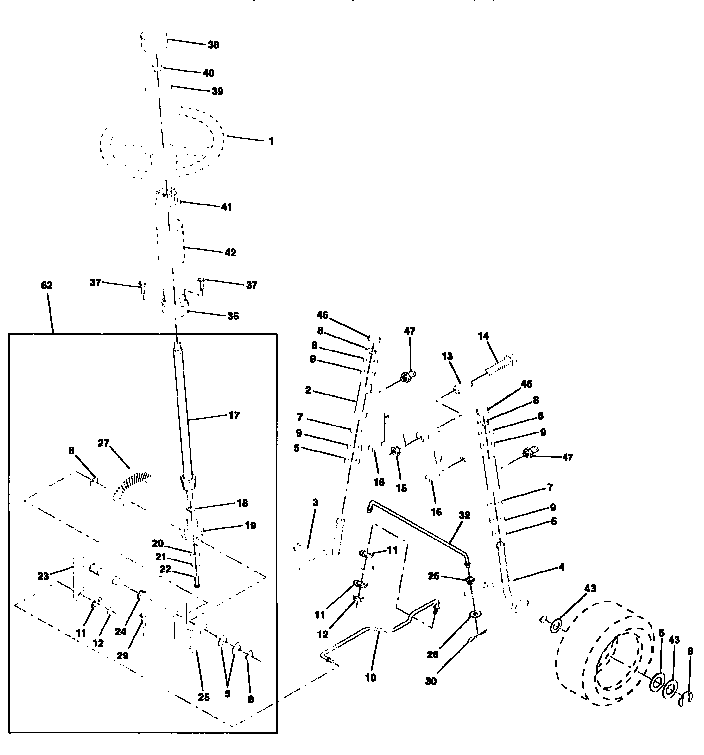 Craftsman 917252542 steering assembly diagram
