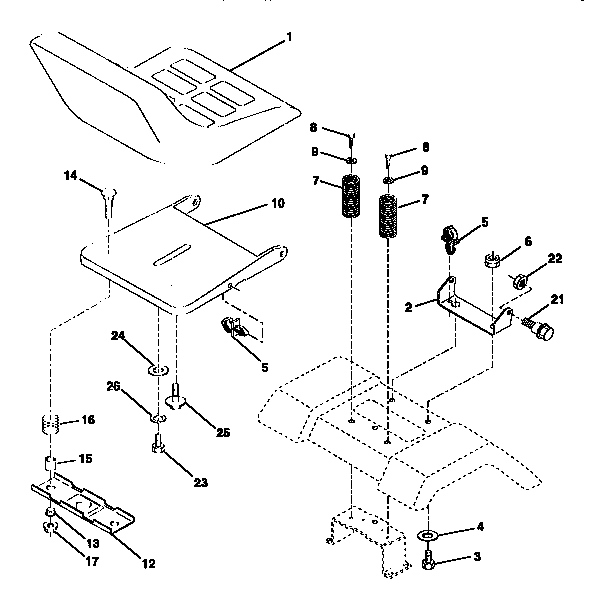 Craftsman 917252542 seat assembly diagram