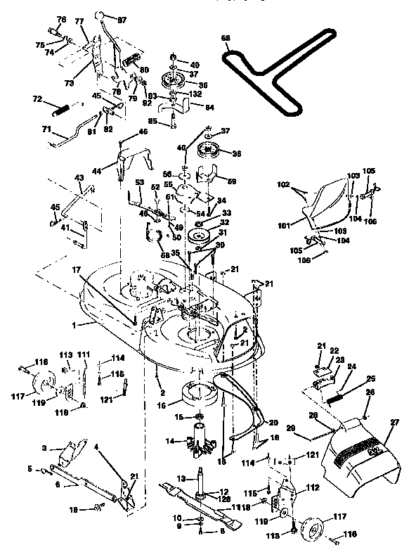 Craftsman 917252542 mower deck diagram