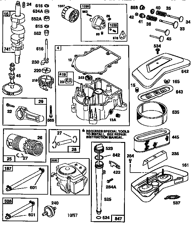Weed Eater HD19H42A sump engine assembly diagram