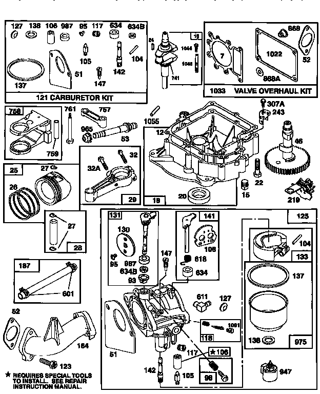 Western Auto AYP7159A69 carburetor and engine base assembly diagram
