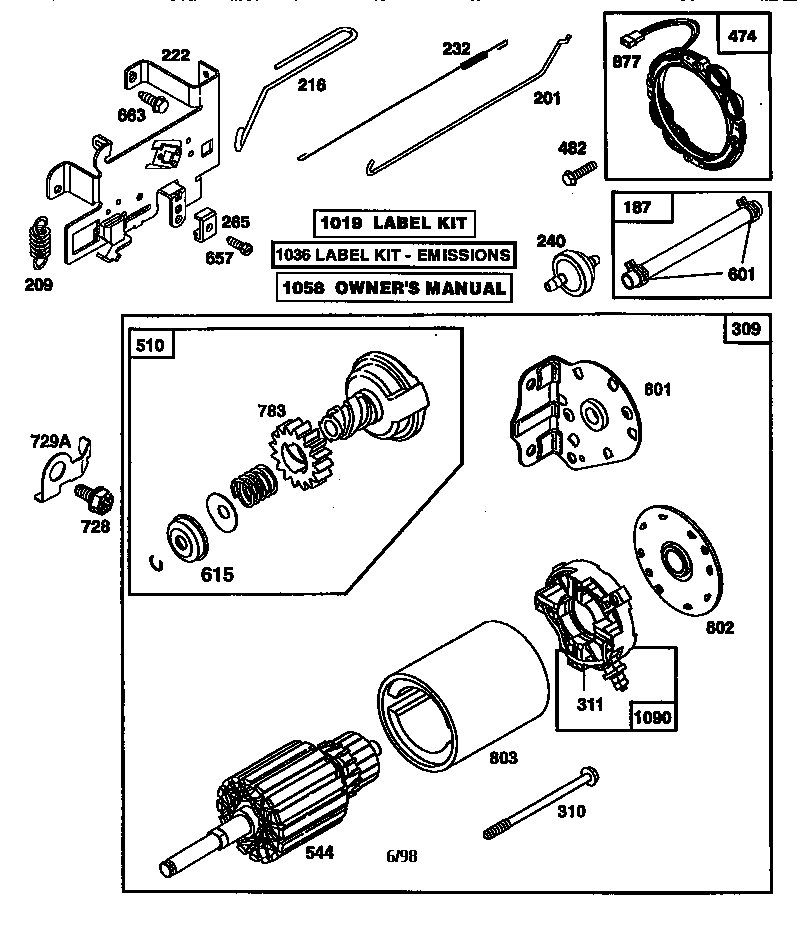 Craftsman 917270643 motor and drive starter diagram