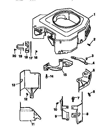 Craftsman 917258972 blower housing and baffles diagram