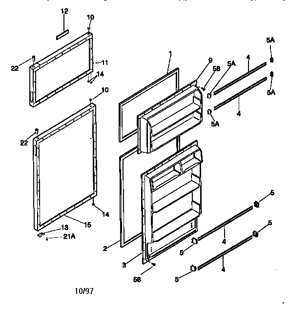Kenmore 2539366005 doors diagram