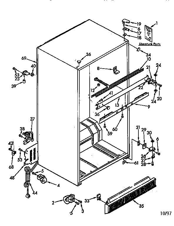 Kenmore 1069712611 cabinet diagram