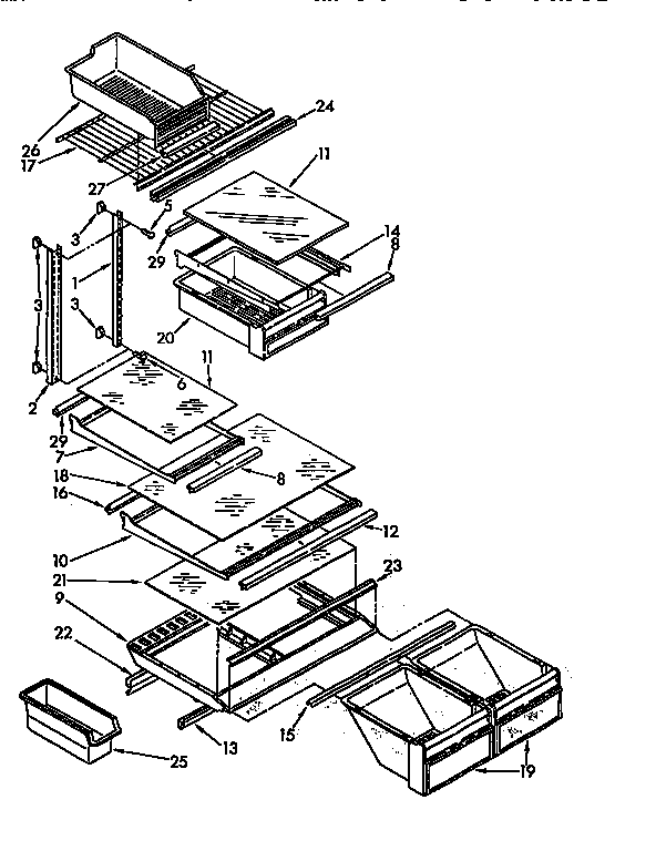 Kenmore 1069712611 shelf diagram