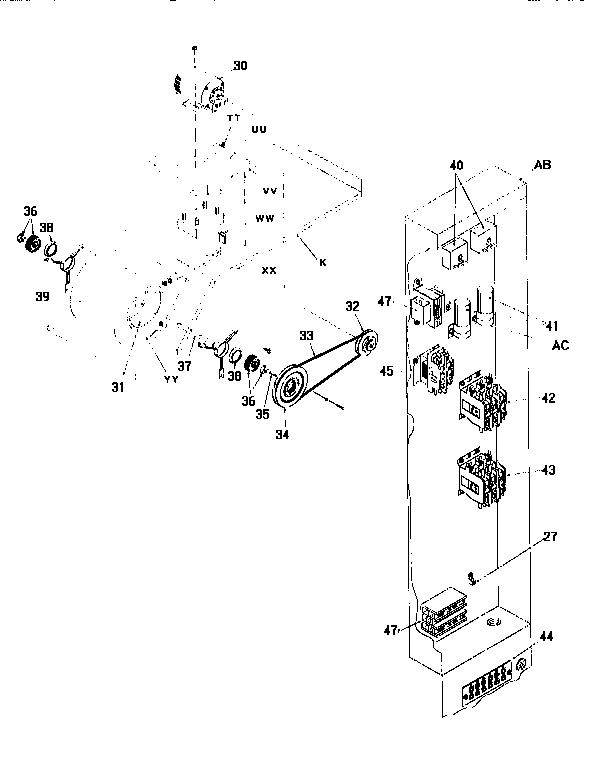 ICP RAMA10F001C blower assembly and control panel diagram
