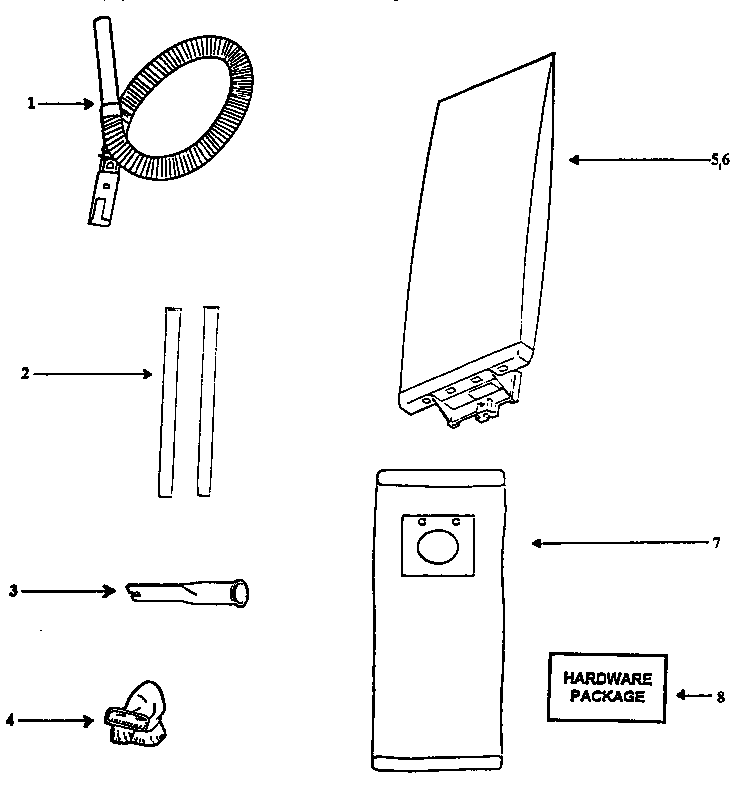 Eureka 7608BT bag housing diagram