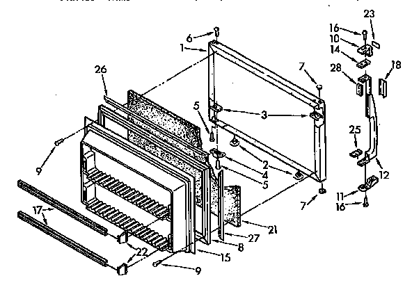 Kenmore 1069730380 freezer door diagram