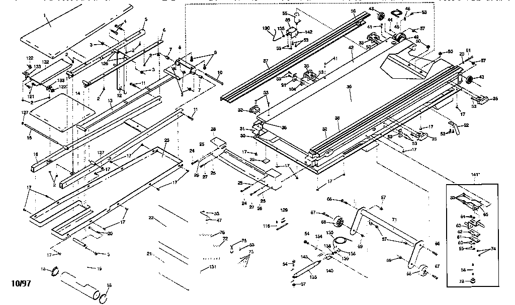 Proform PFTL50070 walking board assembly diagram