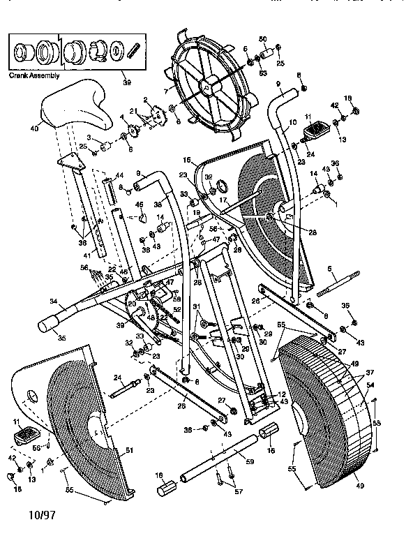Weslo WLEX60070 unit parts diagram