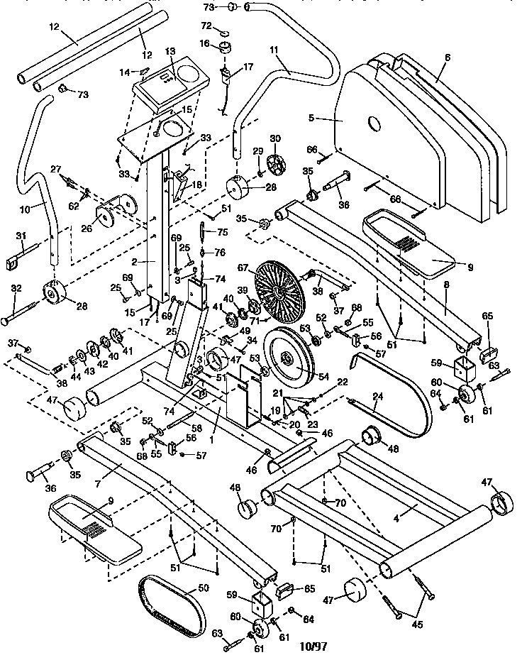 Proform PFEL25070 unit parts diagram