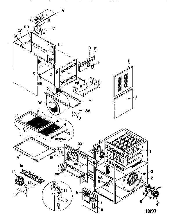 ICP NTG3075HFA1 unit parts diagram