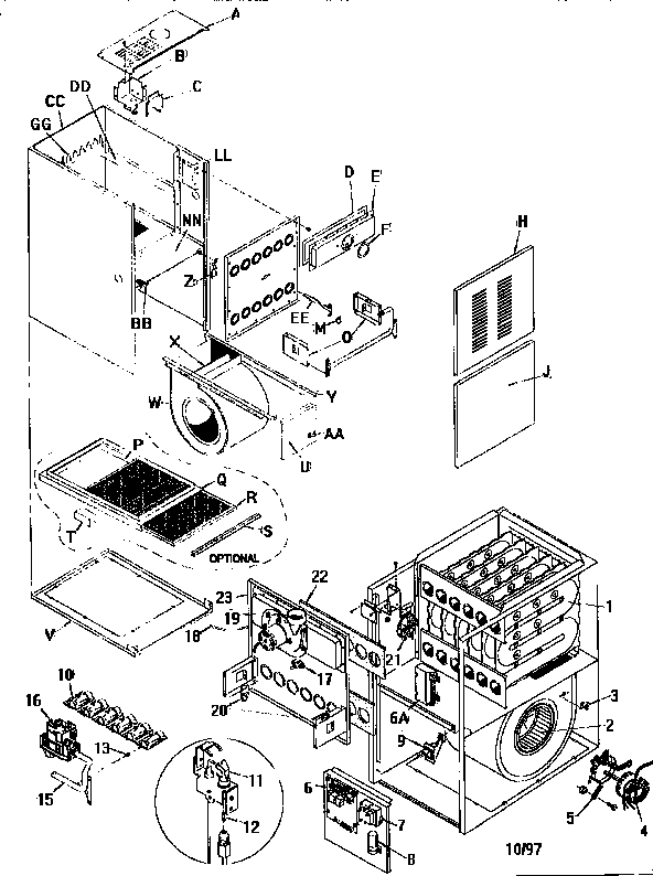 ICP FBF050B12A1 unit parts diagram