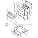 Amana ART6110W/P1143429NW oven door / storage drawer diagram