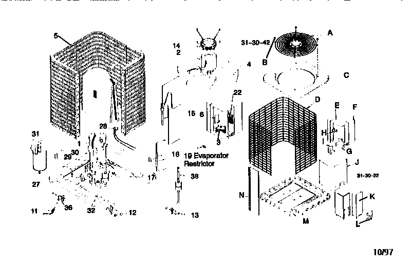 ICP CH5560VHL unit parts diagram