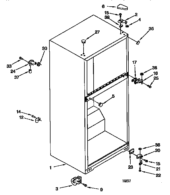 Whirlpool ET14CKXFW00 cabinet diagram