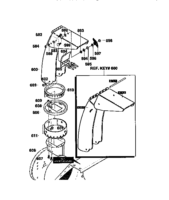 Craftsman 536886190 discharge chute assembly diagram