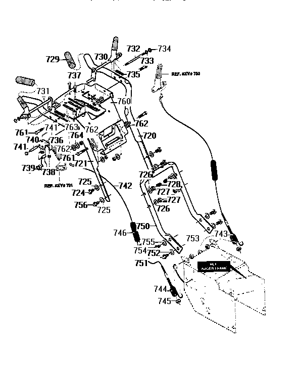 Craftsman 536886220 handle assembly diagram