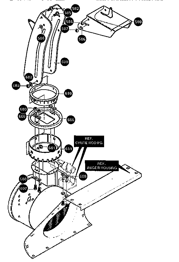 Craftsman 536888600 discharge chute assembly diagram