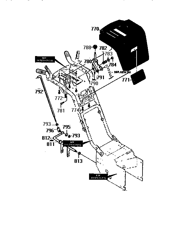Craftsman 536888600 handle assembly diagram