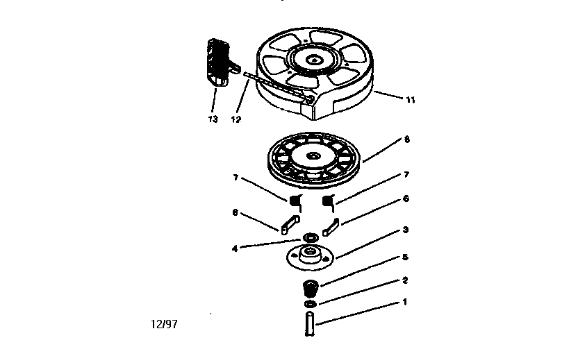 Lawn-Boy 320 (28222-7900001 & UP) recoil starter 590735 diagram