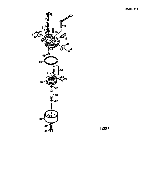 Lawn-Boy 320 (28220-8900001 & UP) carburetor 640086 diagram