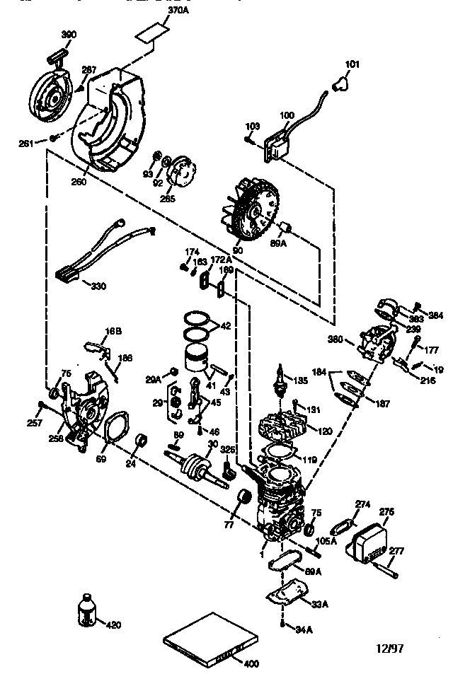Lawn-Boy 320 (28220-8900001 & UP) engine hsk600-1681t diagram