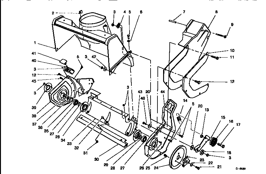 Lawn-Boy 320 (28220-8900001 & UP) rotor housing assembly diagram